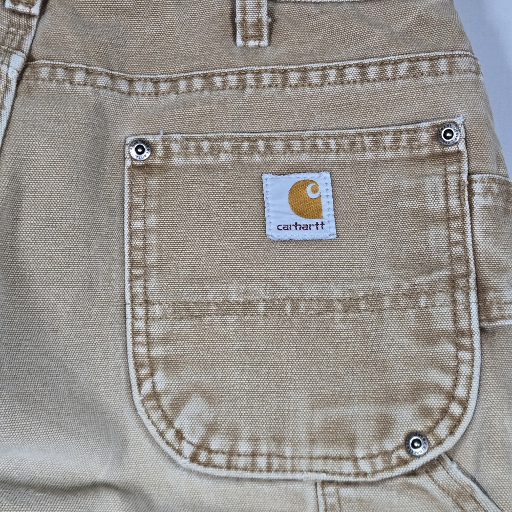Vintage Carhartt Women's 10x34 Double Knee Canvas Pants Faded Tan WB136 - Picture 9 of 16